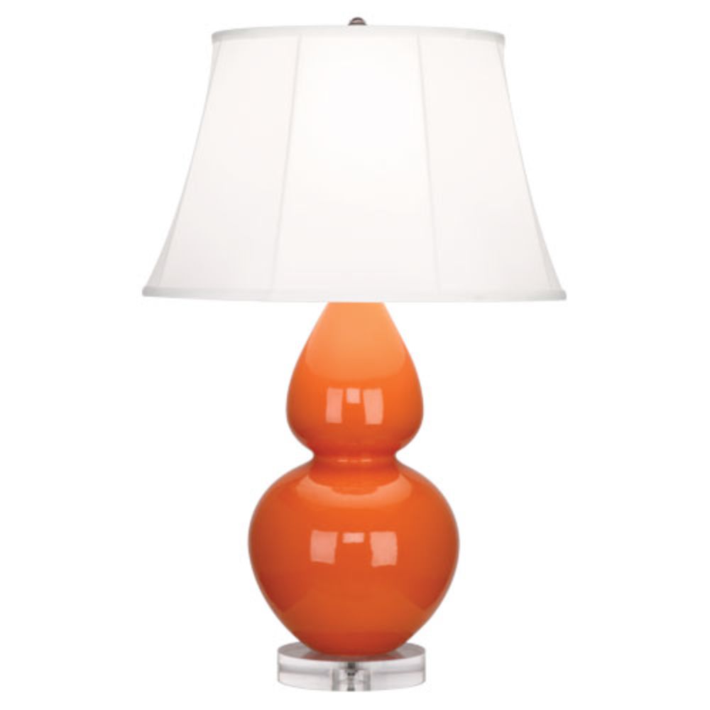 Robert Abbey A675 Pumpkin Double Gourd Table Lamp with Pumpkin Glazed Ceramic With Lucite Base