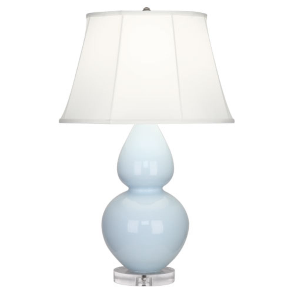 Robert Abbey A676 Baby Blue Double Gourd Table Lamp with Baby Blue Glazed Ceramic With Lucite Base