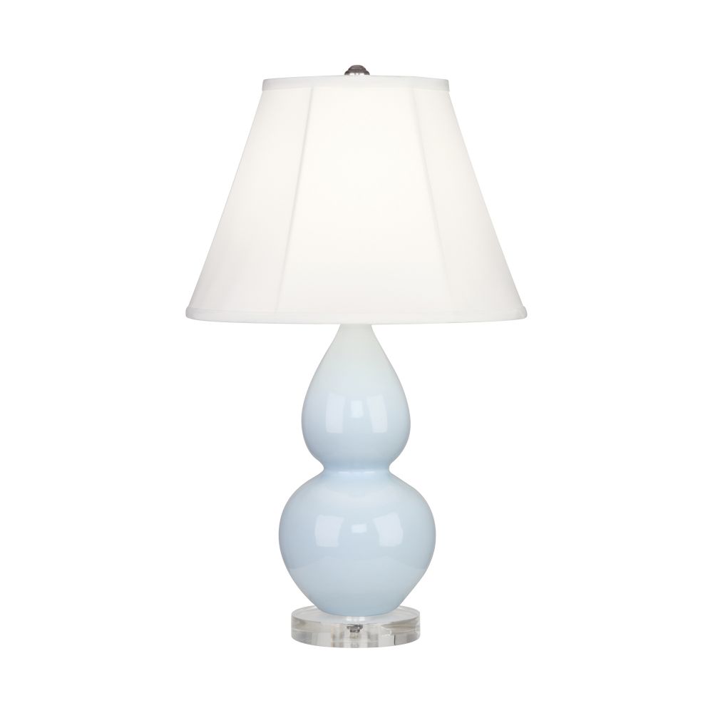 Robert Abbey A696 Baby Blue Small Double Gourd Accent Lamp with Baby Blue Glazed Ceramic With Lucite Base