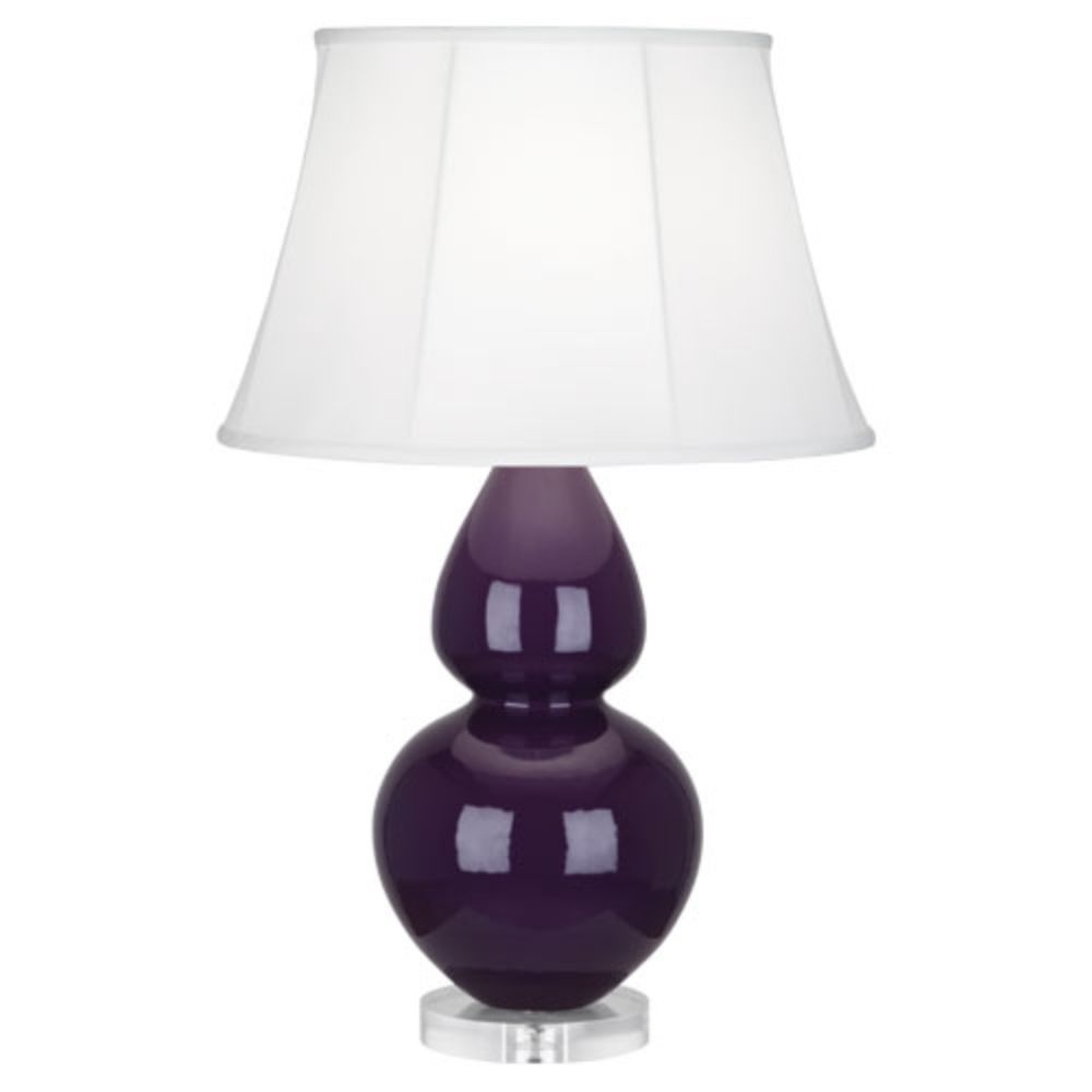 Robert Abbey A747 Amethyst Double Gourd Table Lamp with Amethyst Glazed Ceramic With Lucite Base