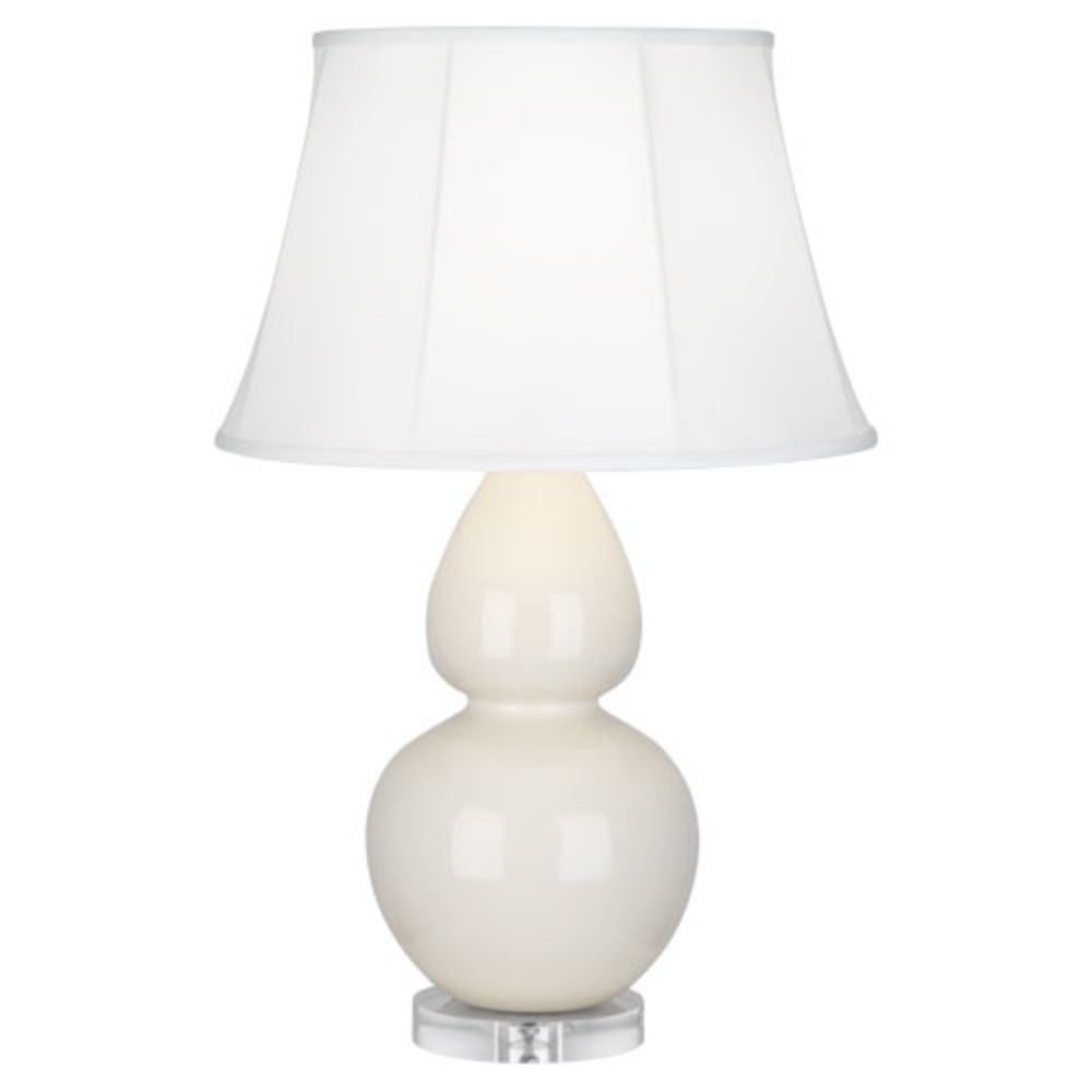 Robert Abbey A756 Bone Double Gourd Table Lamp with Bone Glazed Ceramic With Lucite Base