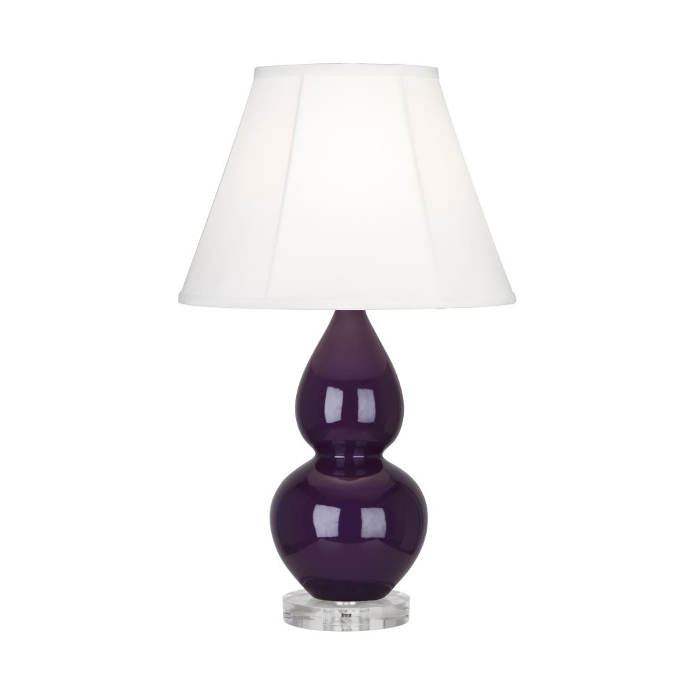 Robert Abbey A767 Amethyst Small Double Gourd Accent Lamp with Amethyst Glazed Ceramic With Lucite Base