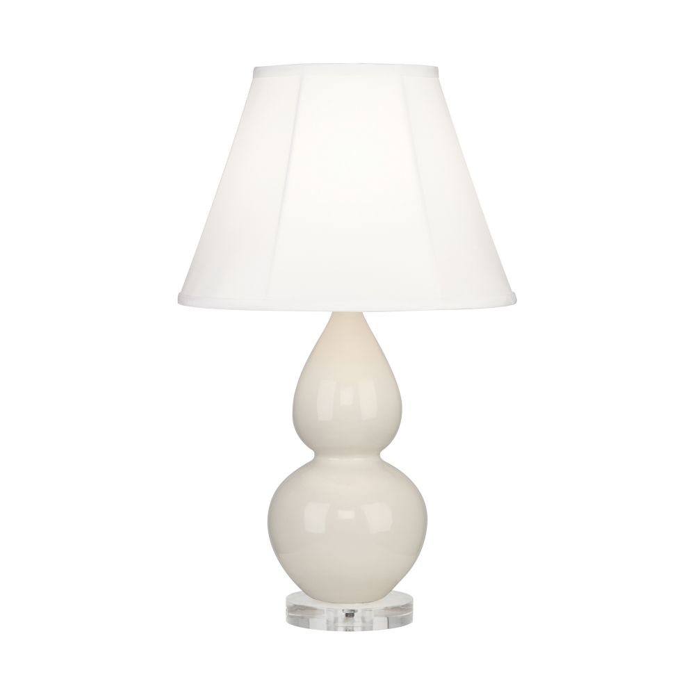 Robert Abbey A776 Bone Small Double Gourd Accent Lamp with Bone Glazed Ceramic With Lucite Base