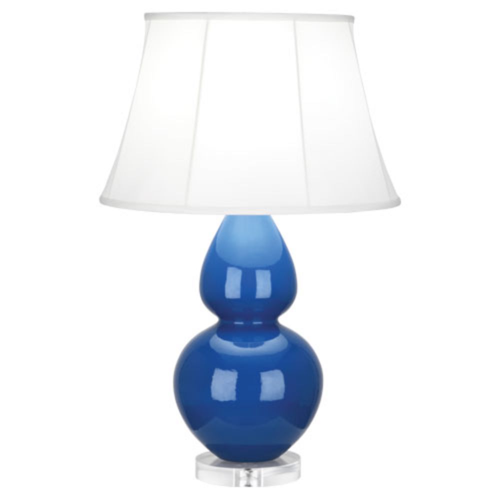 Robert Abbey A785 Marine Double Gourd Table Lamp with Marine Blue Glazed Ceramic With Lucite Base