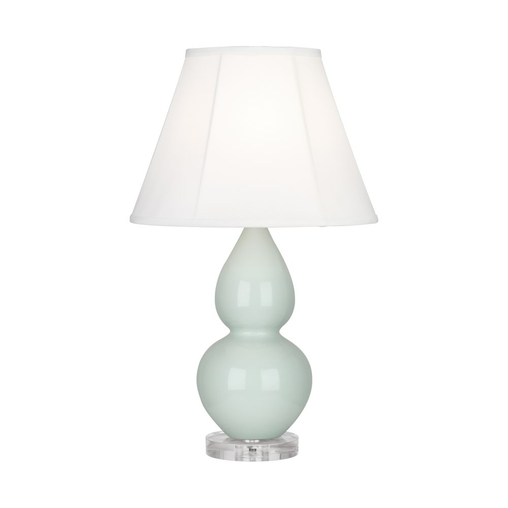 Robert Abbey A788 Celadon Small Double Gourd Accent Lamp with Celadon Glazed Ceramic With Lucite Base