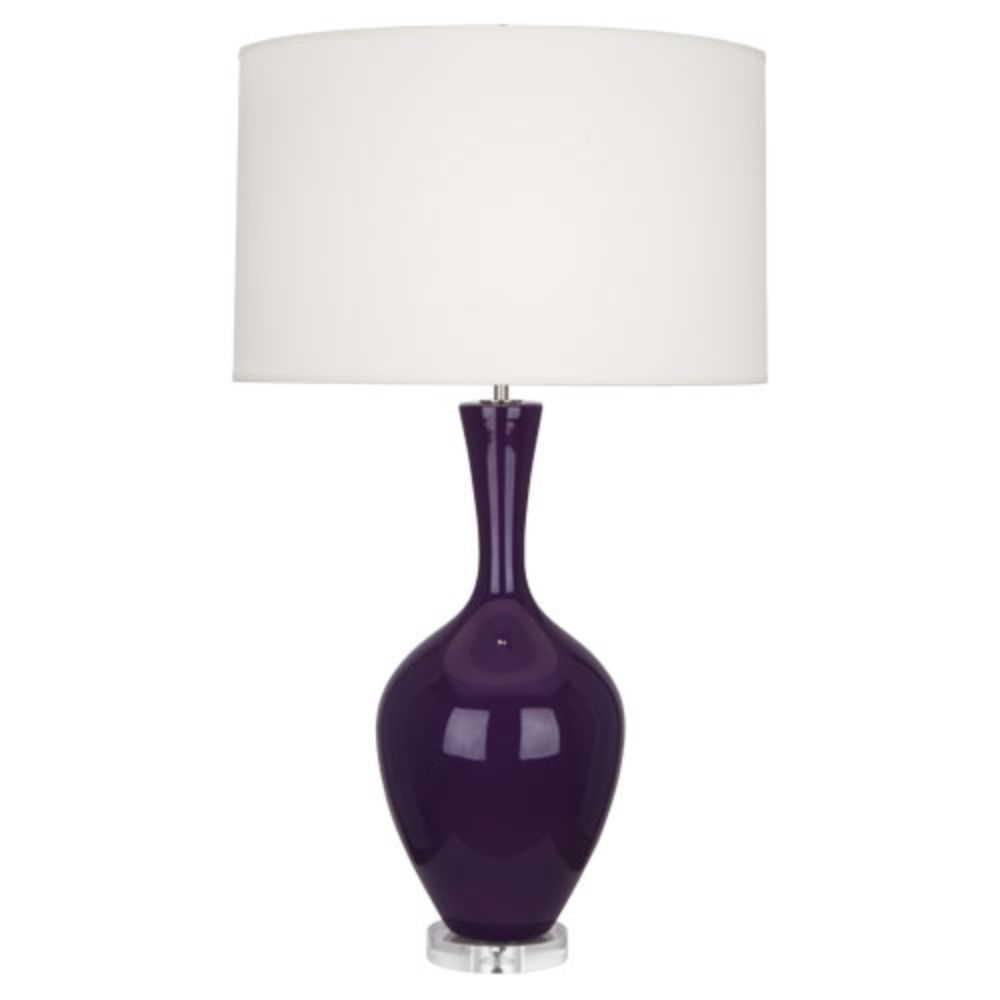Robert Abbey AM980 Amethyst Audrey Table Lamp with Amethyst Glazed Ceramic With Lucite Base