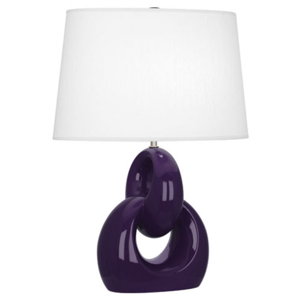 Robert Abbey AM981 Amethyst Fusion Table Lamp with Amethyst Glazed Ceramic With Polished Nickel Accents