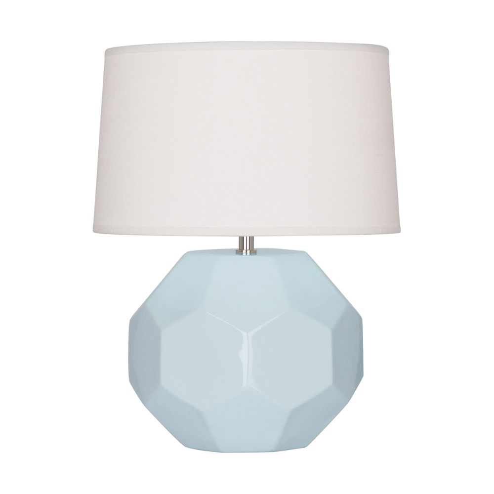 Robert Abbey BB02 Baby Blue Franklin Accent Lamp with Baby Blue Glazed Ceramic