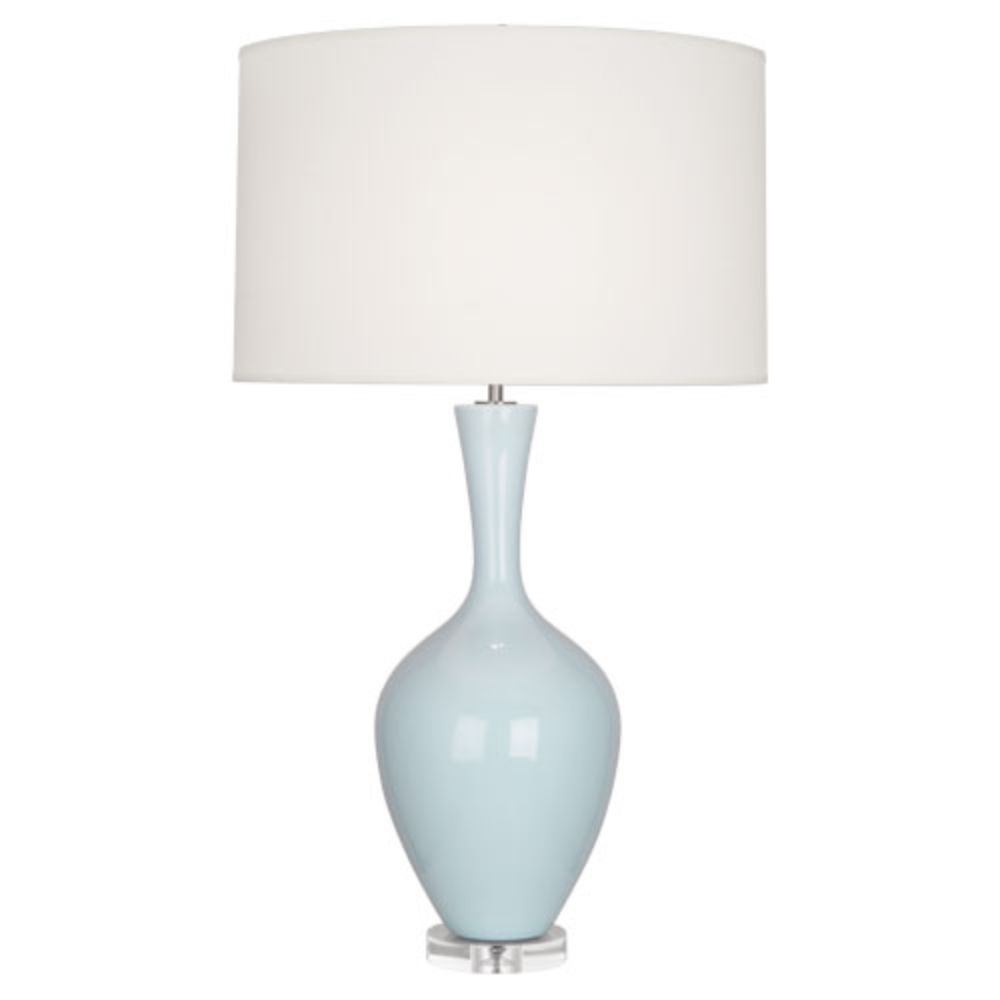 Robert Abbey BB980 Baby Blue Audrey Table Lamp with Baby Blue Glazed Ceramic