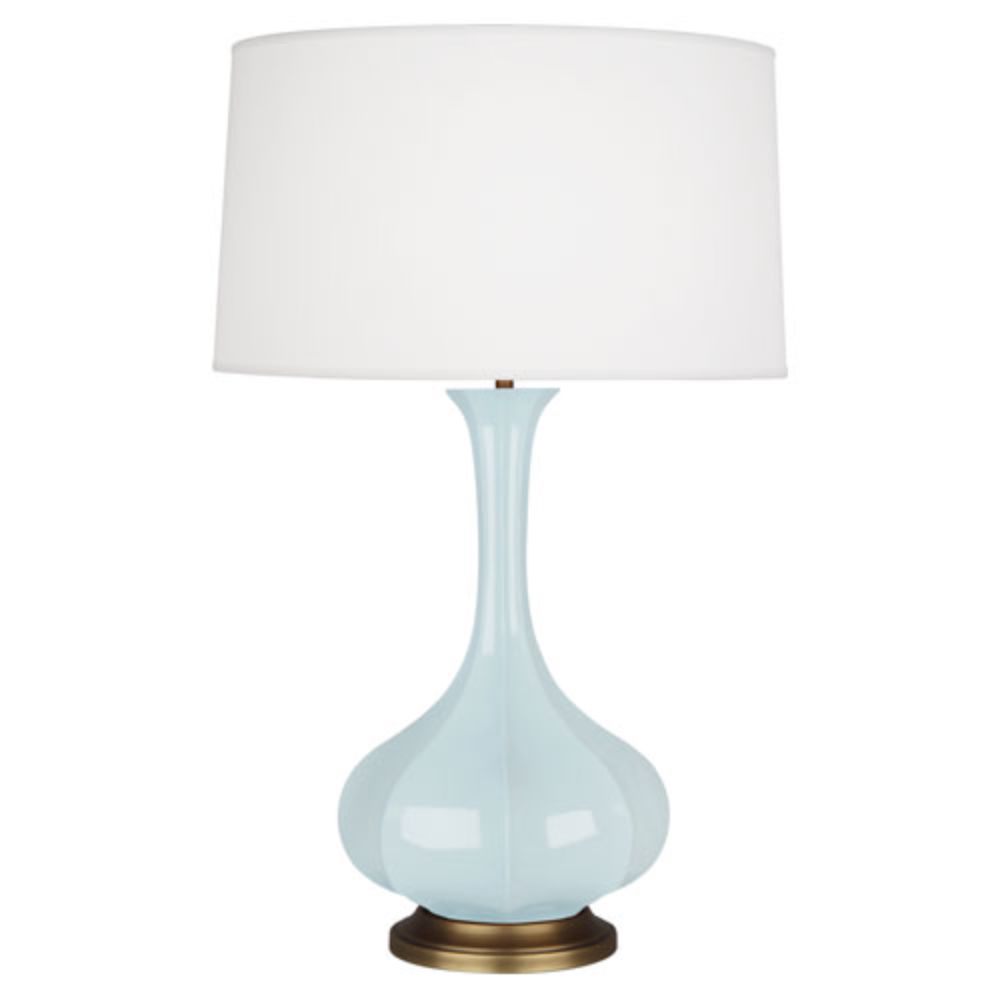 Robert Abbey BB994 Baby Blue Pike Table Lamp with Baby Blue Glazed Ceramic