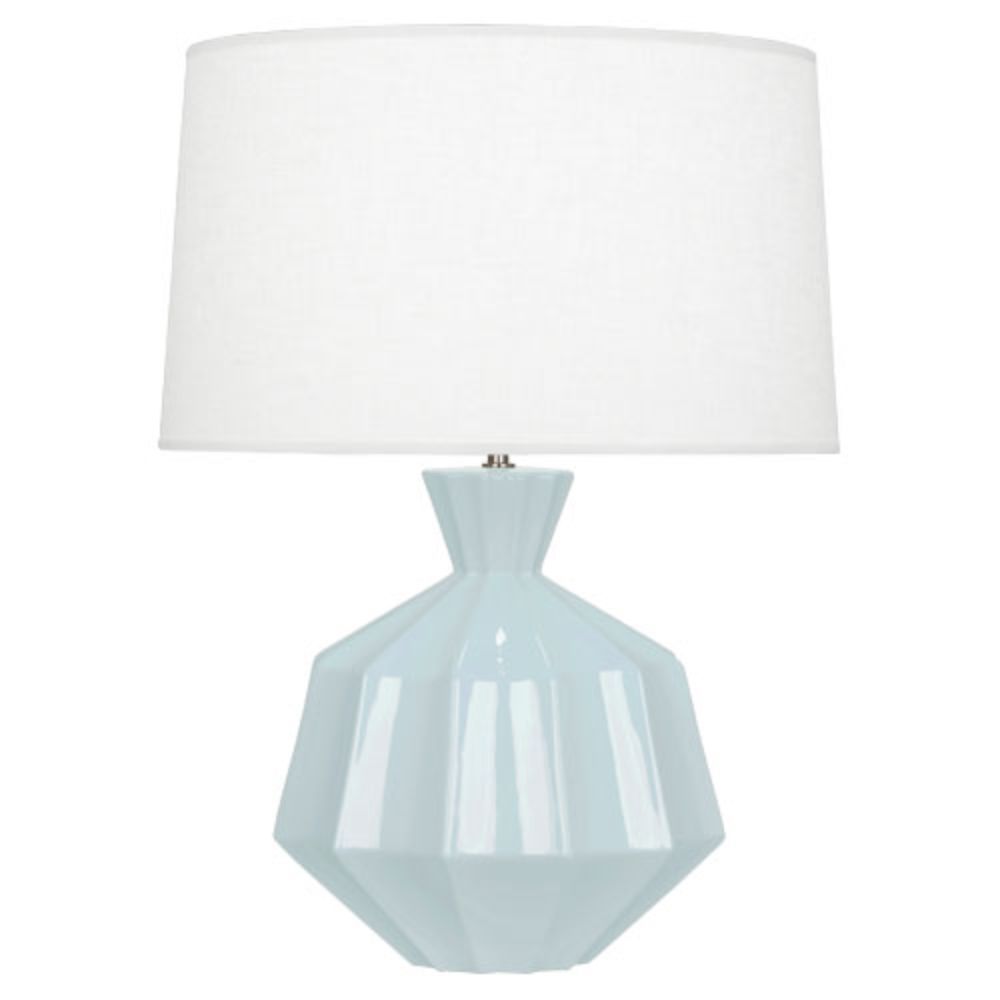 Robert Abbey BB999 Baby Blue Orion Table Lamp with Baby Blue Glazed Ceramic