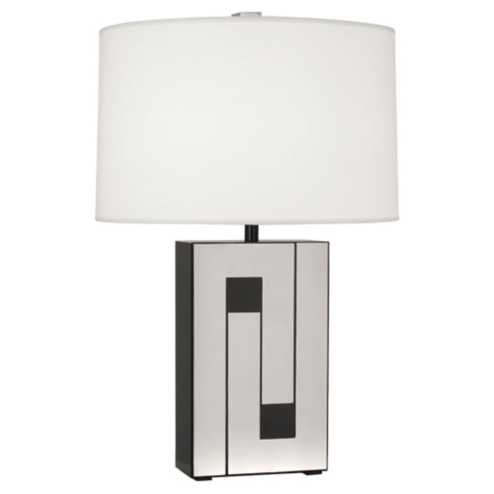 Robert Abbey BK579 Blox Table Lamp with Black Enamel Finish W/ Polished Nickel Accents
