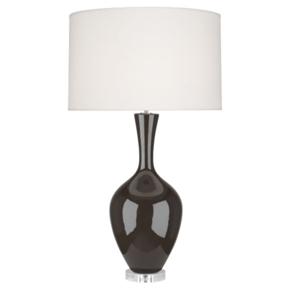 Robert Abbey CF980 Coffee Audrey Table Lamp with Coffee Glazed Ceramic With Lucite Base