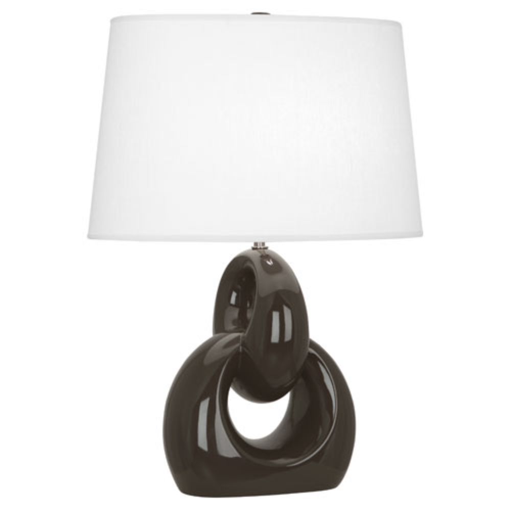 Robert Abbey CF981 Coffee Fusion Table Lamp with Coffee Glazed Ceramic With Polished Nickel Accents