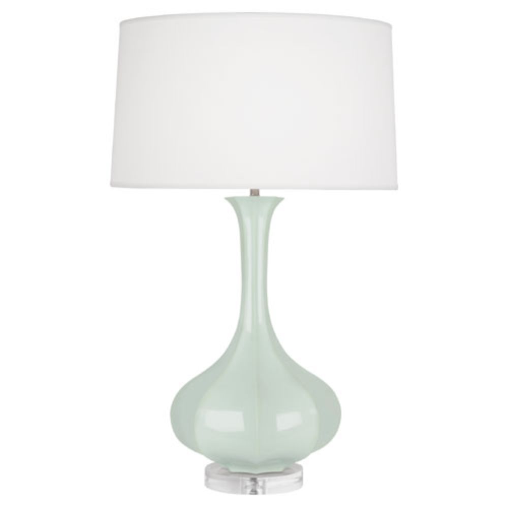 Robert Abbey CL996 Celadon Pike Table Lamp with Celadon Glazed Ceramic With Lucite Base