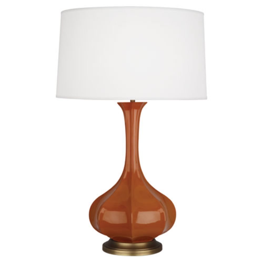 Robert Abbey CM994 Cinnamon Pike Table Lamp with Cinnamon Glazed Ceramic With Aged Brass Accents