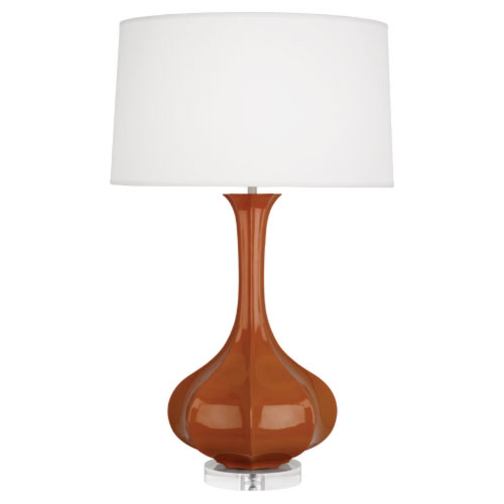 Robert Abbey CM996 Cinnamon Pike Table Lamp with Cinnamon Glazed Ceramic With Lucite Base