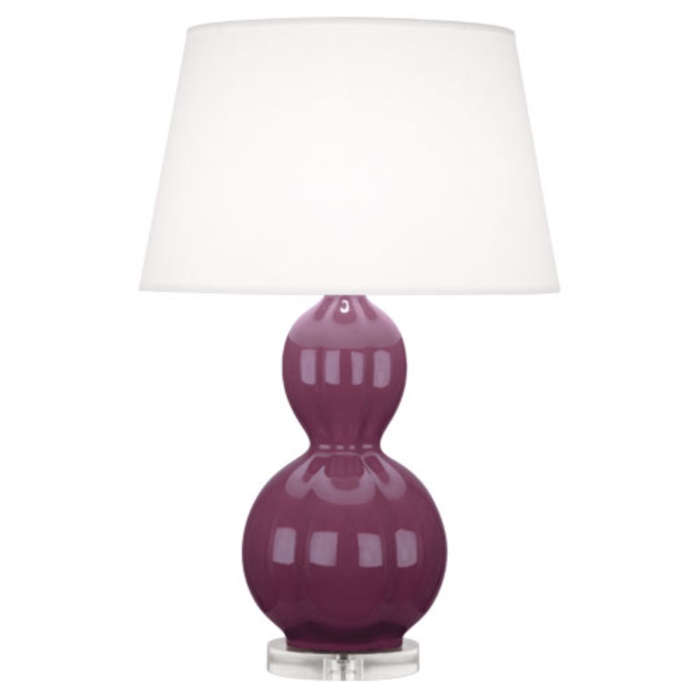 Robert Abbey CP997 Williamsburg Randolph Table Lamp with Deep Mauve Glazed Ceramic With Lucite Base