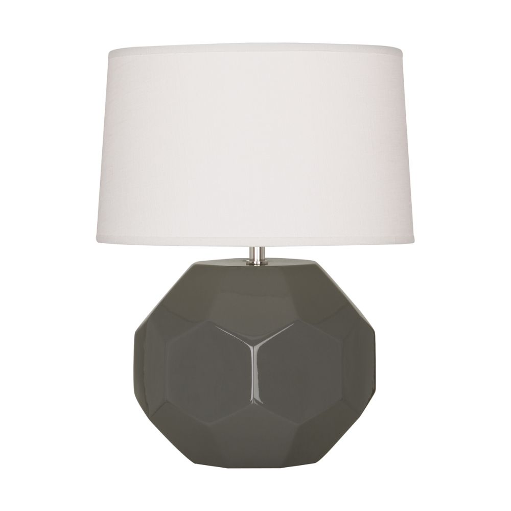 Robert Abbey CR02 Ash Franklin Accent Lamp with Ash Glazed Ceramic