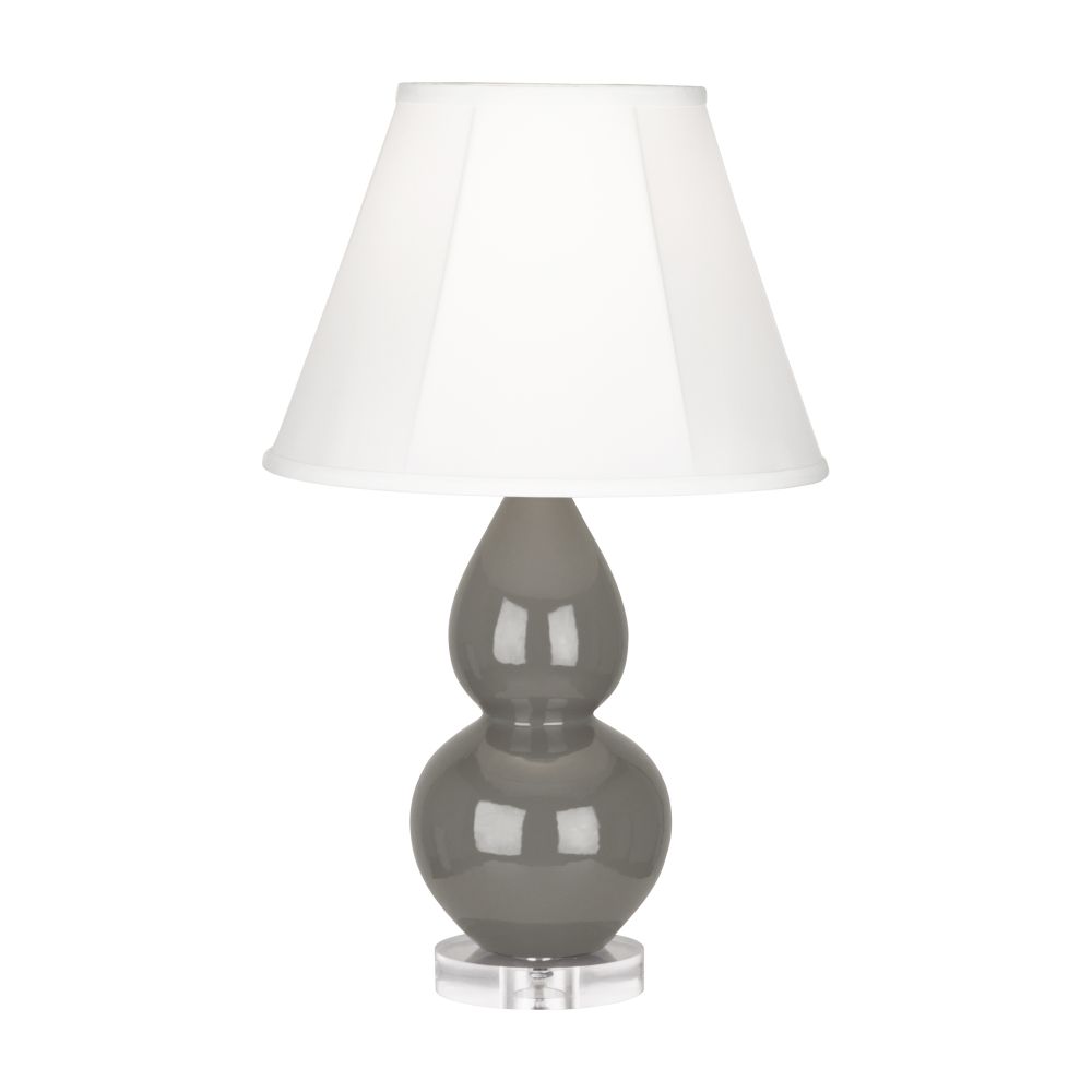 Robert Abbey CR13 Ash Small Double Gourd Accent Lamp with Ash Glazed Ceramic With Lucite Base