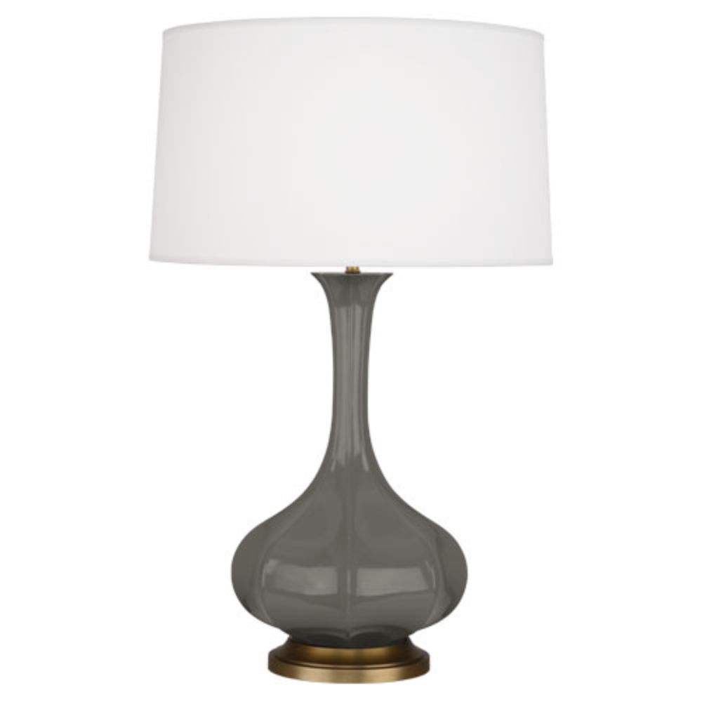 Robert Abbey CR994 Ash Pike Table Lamp with Ash Glazed Ceramic With Aged Brass Accents