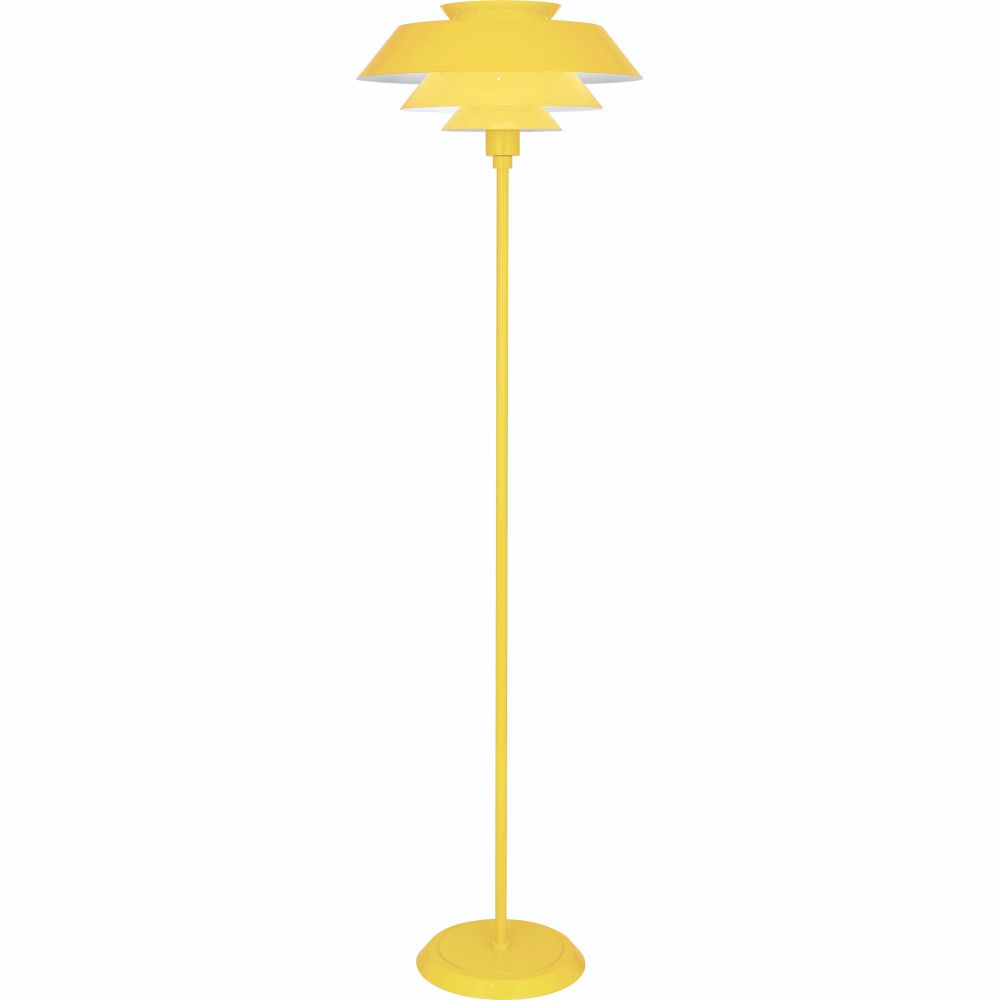 Robert Abbey CY978 Pierce Floor Lamp with Canary Yellow Gloss Finish
