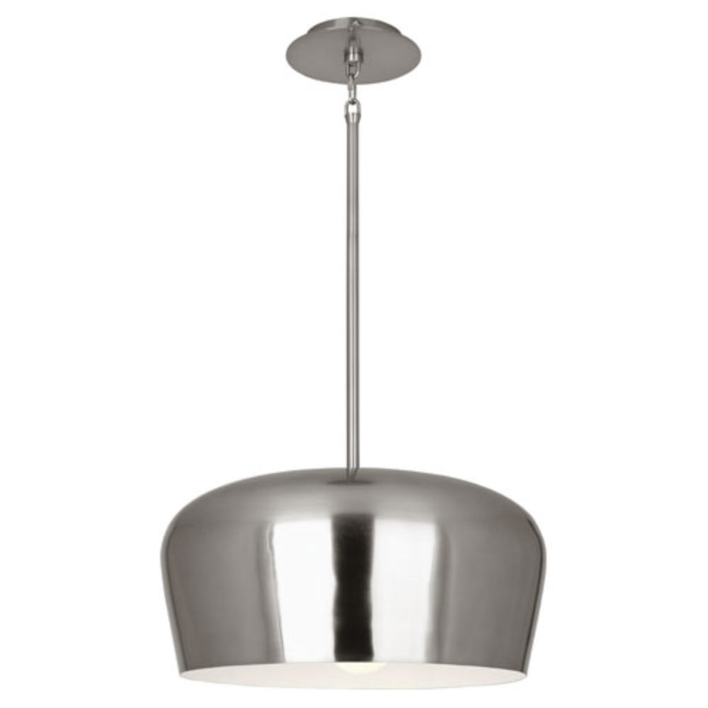 Robert Abbey D610 Rico Espinet Bumper Pendant with Dark Antique Nickel Finish With Painted White Shade Interior