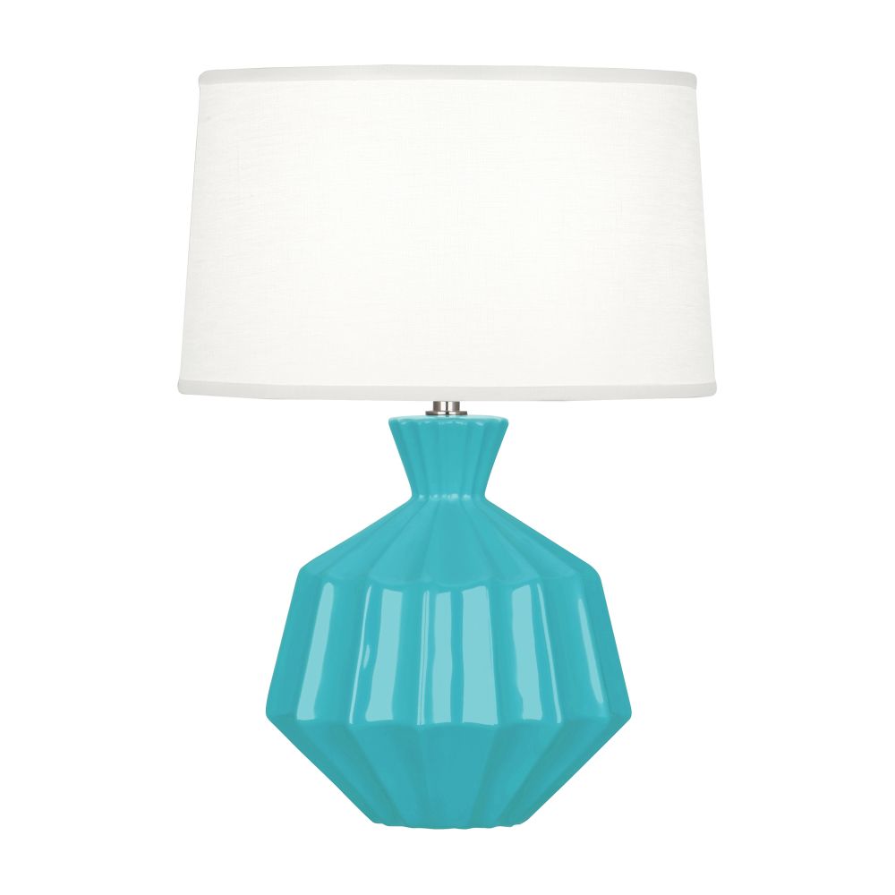 Robert Abbey EB989 Egg Blue Orion Accent Lamp with Egg Blue Glazed Ceramic