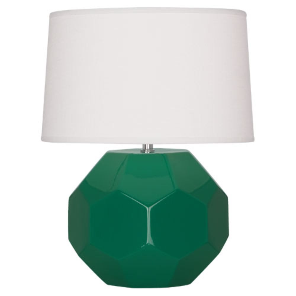 Robert Abbey EG01 Emerald Franklin Table Lamp with Emerald Green Glazed Ceramic