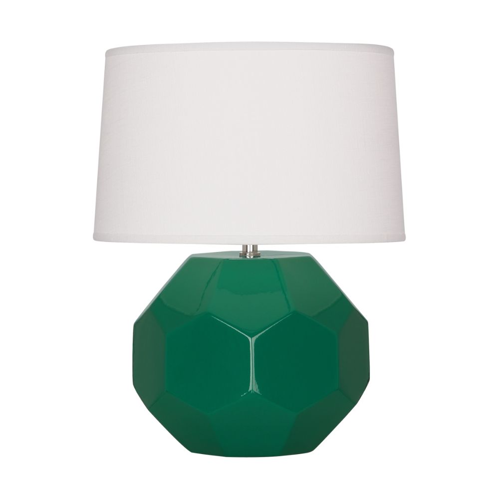 Robert Abbey EG02 Emerald Franklin Accent Lamp with Emerald Green Glazed Ceramic