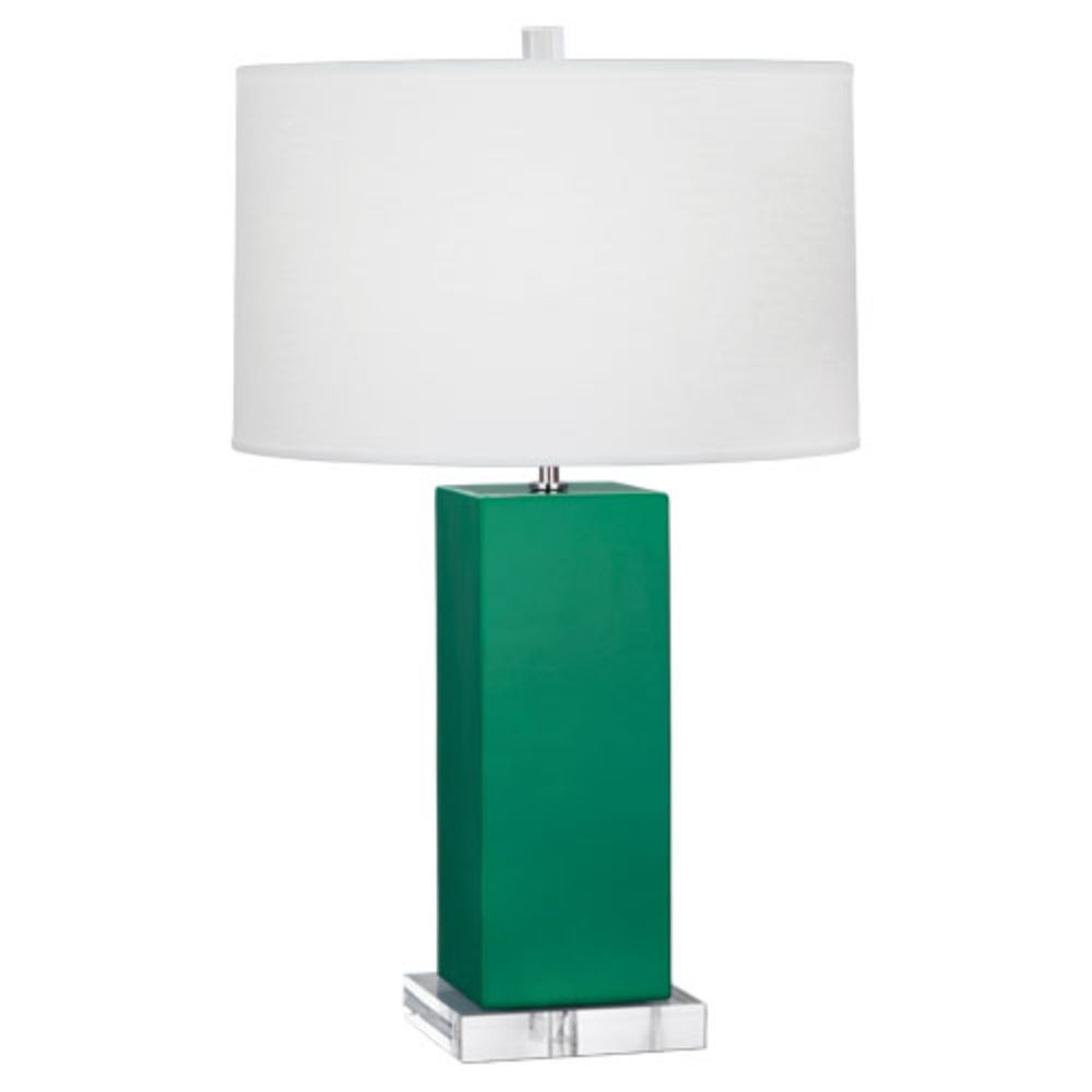 Robert Abbey EG995 Emerald Harvey Table Lamp with Emerald Green Glazed Ceramic With Lucite Base