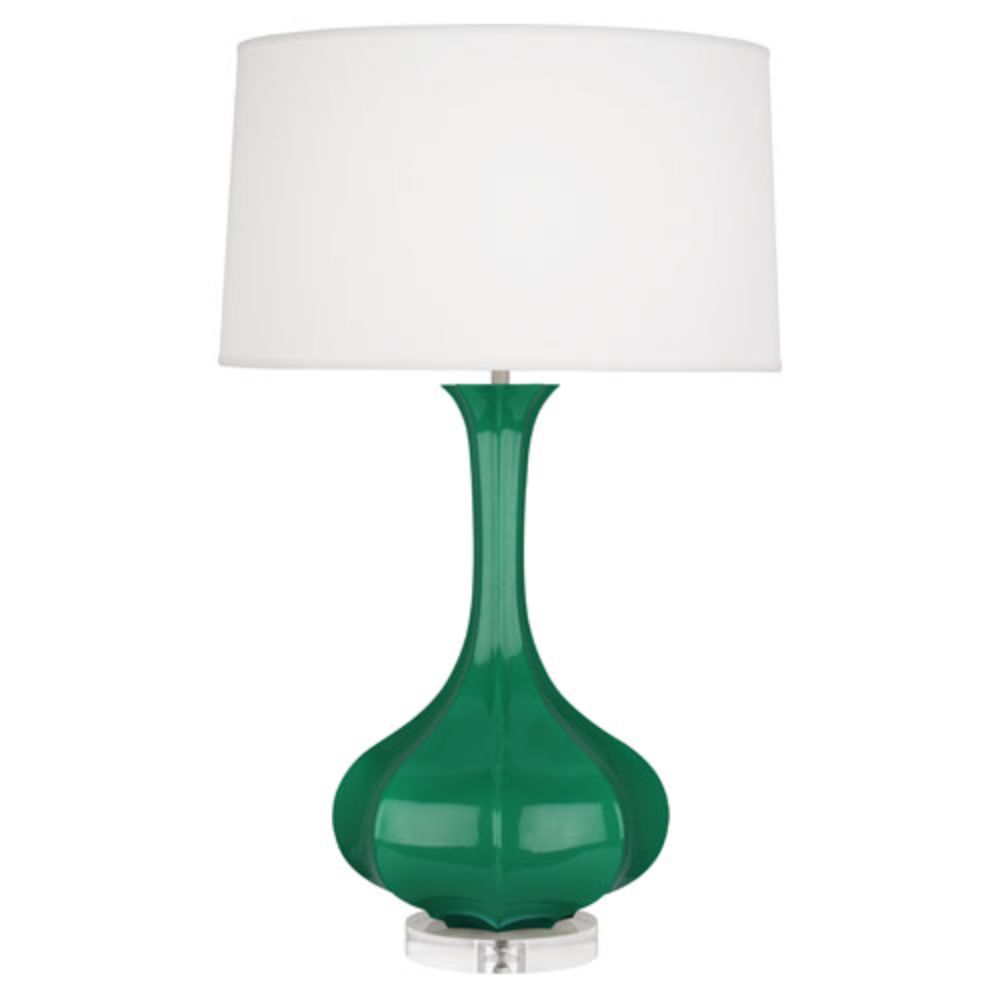 Robert Abbey EG996 Emerald Pike Table Lamp with Emerald Green Glazed Ceramic With Lucite Base