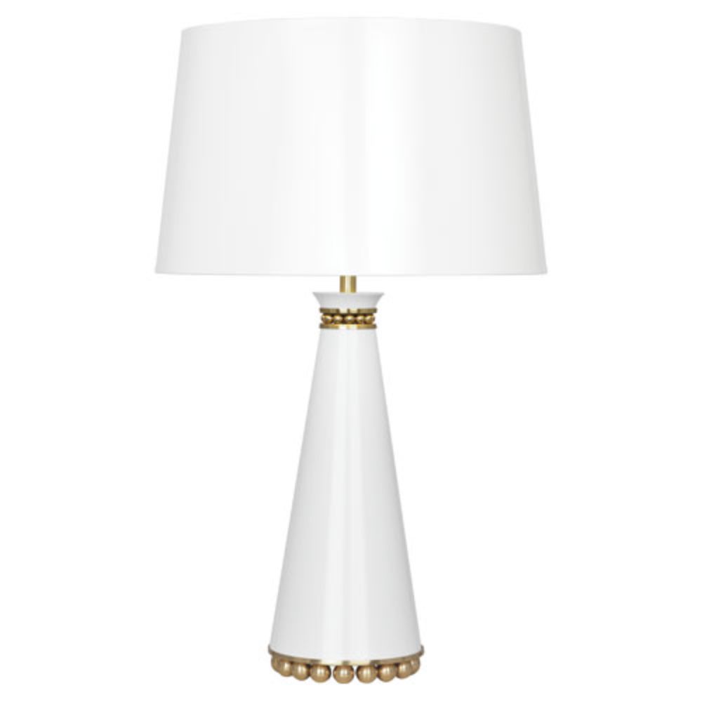 Robert Abbey LY44 Pearl Table Lamp with Lily Lacquered Paint With Modern Brass Accents