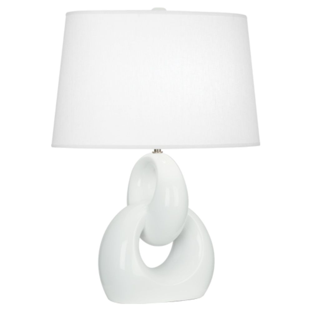 Robert Abbey LY981 Lily Fusion Table Lamp with Lily Glazed Ceramic With Polished Nickel Accents
