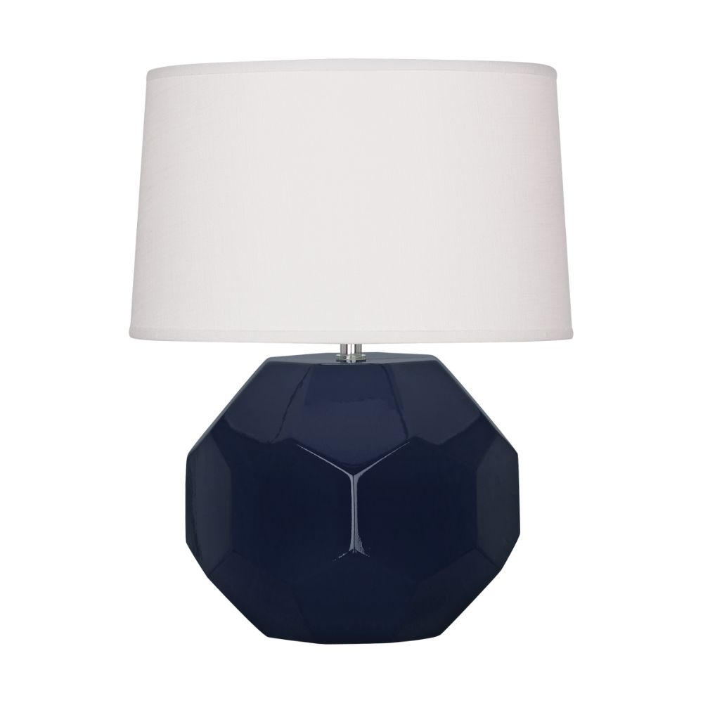 Robert Abbey MB02 Midnight Franklin Accent Lamp with Midnight Blue Glazed Ceramic