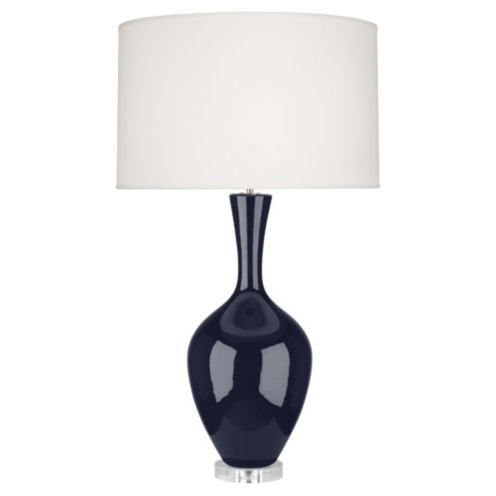 Robert Abbey MB980 Midnight Audrey Table Lamp with Midnight Blue Glazed Ceramic