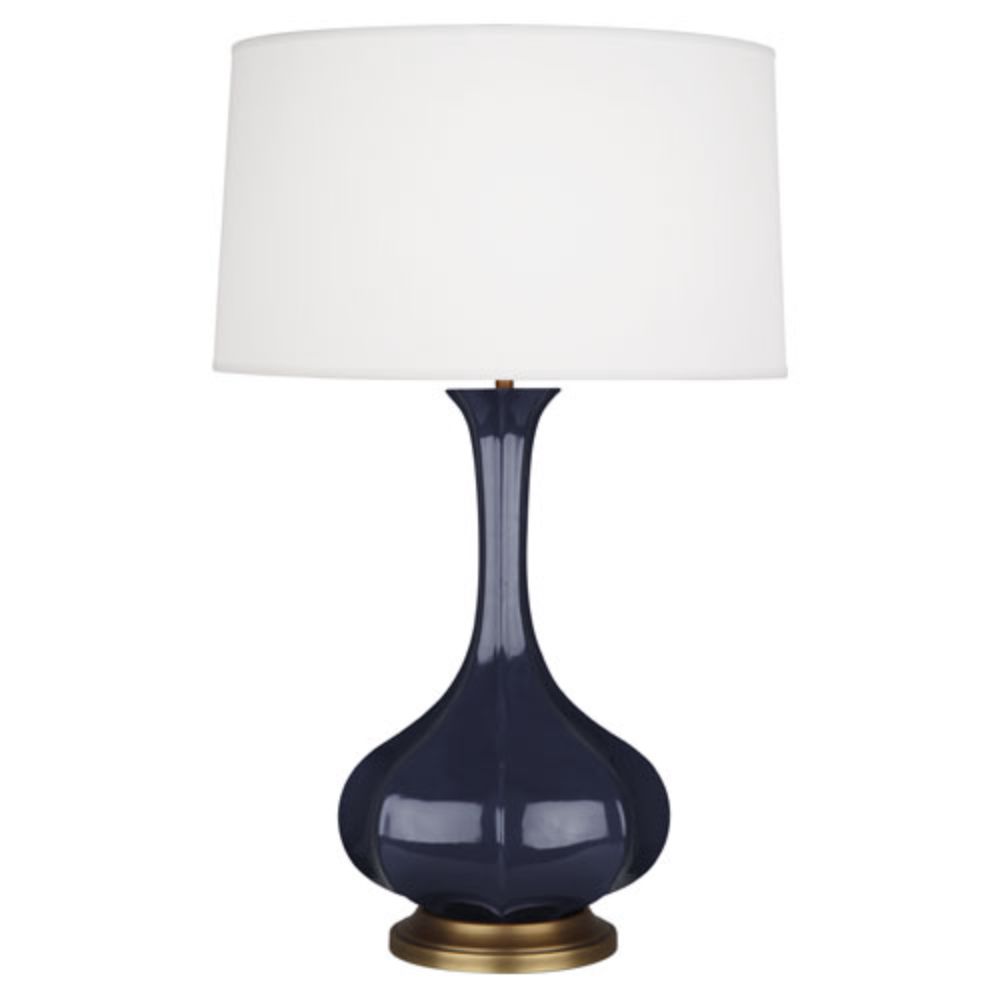 Robert Abbey MB994 Midnight Pike Table Lamp with Midnight Blue Glazed Ceramic With Aged Brass Accents