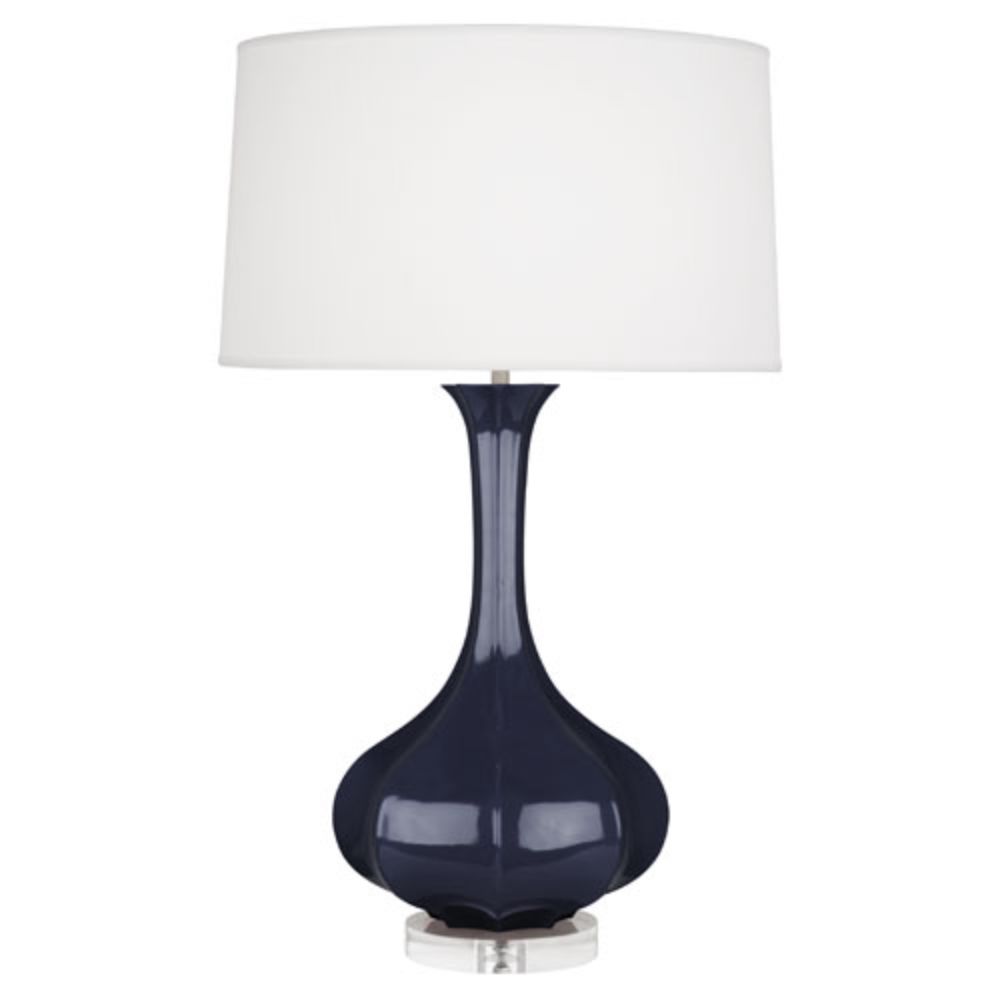 Robert Abbey MB996 Midnight Pike Table Lamp with Midnight Blue Glazed Ceramic Lucite Base