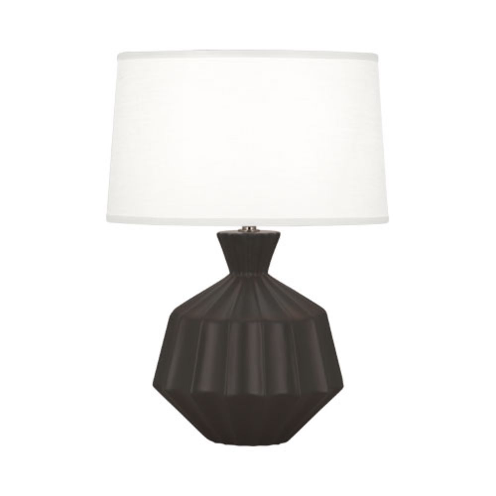 Robert Abbey MCF18 Matte Coffee Orion Table Lamp with Matte Coffee Glazed Ceramic