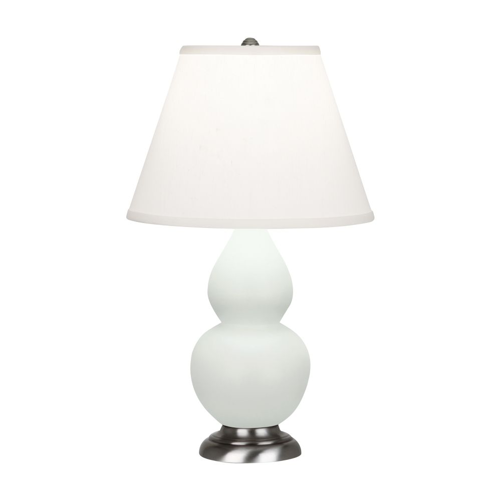 Robert Abbey MCL52 Matte Celadon Small Double Gourd Accent Lamp with Matte Celadon Glazed Ceramic With Antique Silver Finished Accents