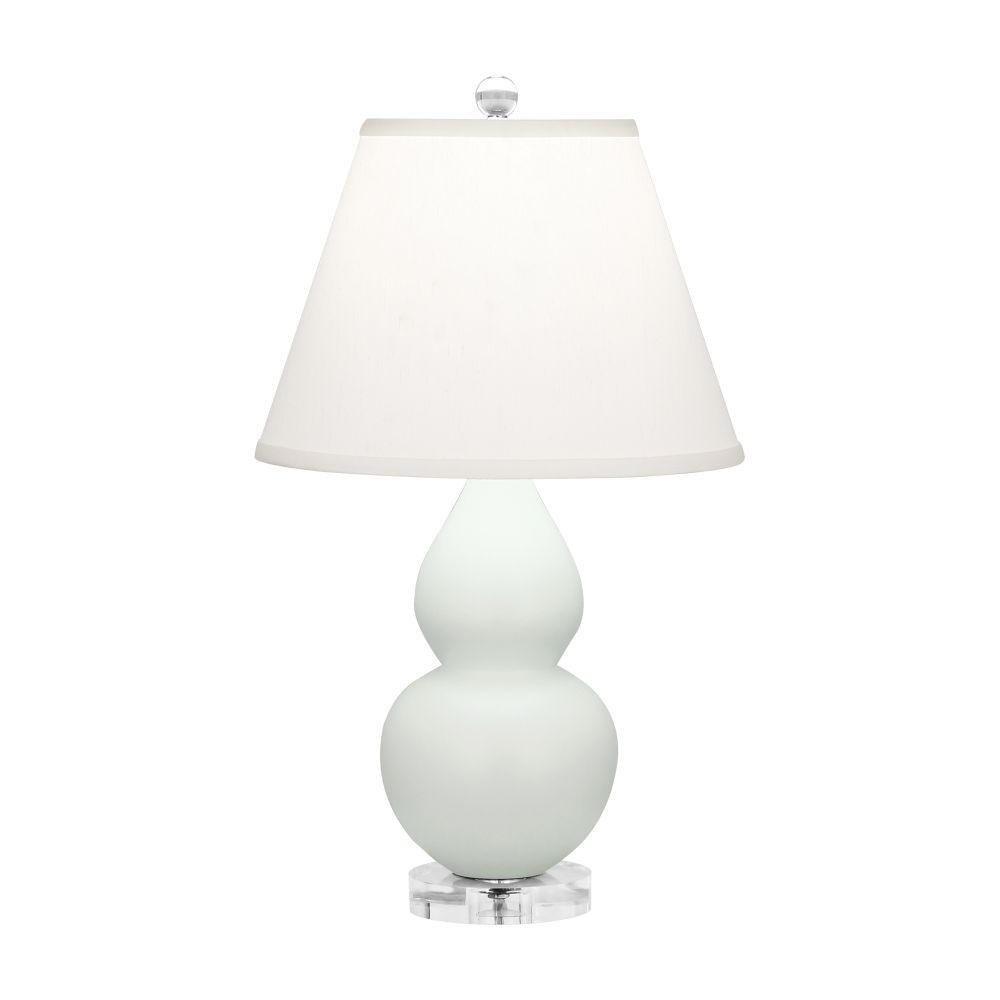 Robert Abbey MCL53 Matte Celadon Small Double Gourd Accent Lamp with Matte Celadon Glazed Ceramic With Lucite Base