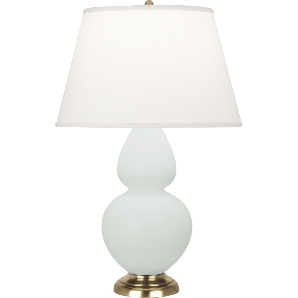 Robert Abbey MCL55 Matte Celadon Double Gourd Table Lamp with Matte Celadon Glazed Ceramic With Antique Brass Accents