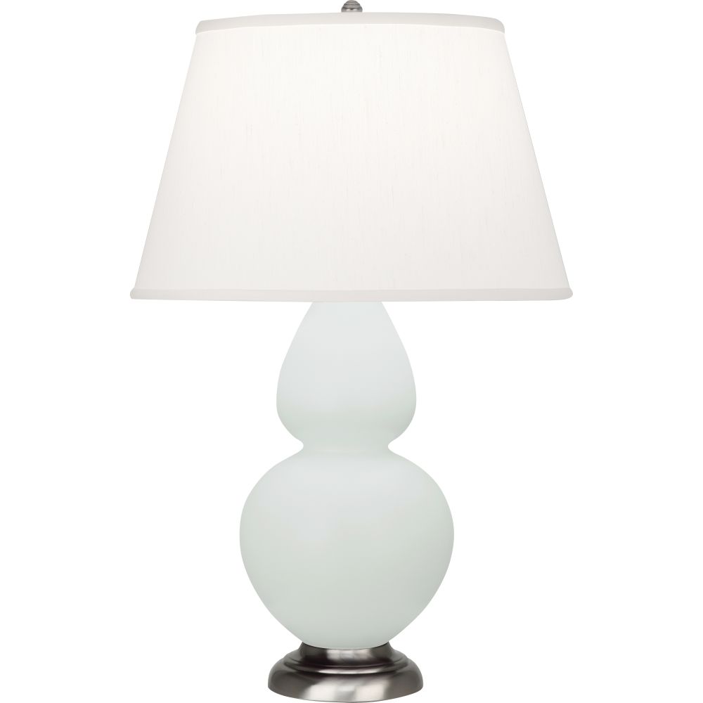 Robert Abbey MCL59 Matte Celadon Double Gourd Table Lamp with Matte Celadon Glazed Ceramic With Antique Silver Finished Accents
