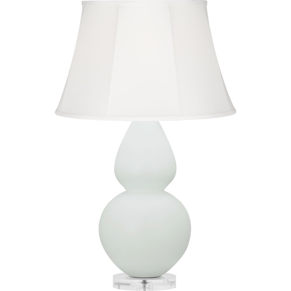 Robert Abbey MCL61 Matte Celadon Double Gourd Table Lamp with Matte Celadon Glazed Ceramic With Lucite Base