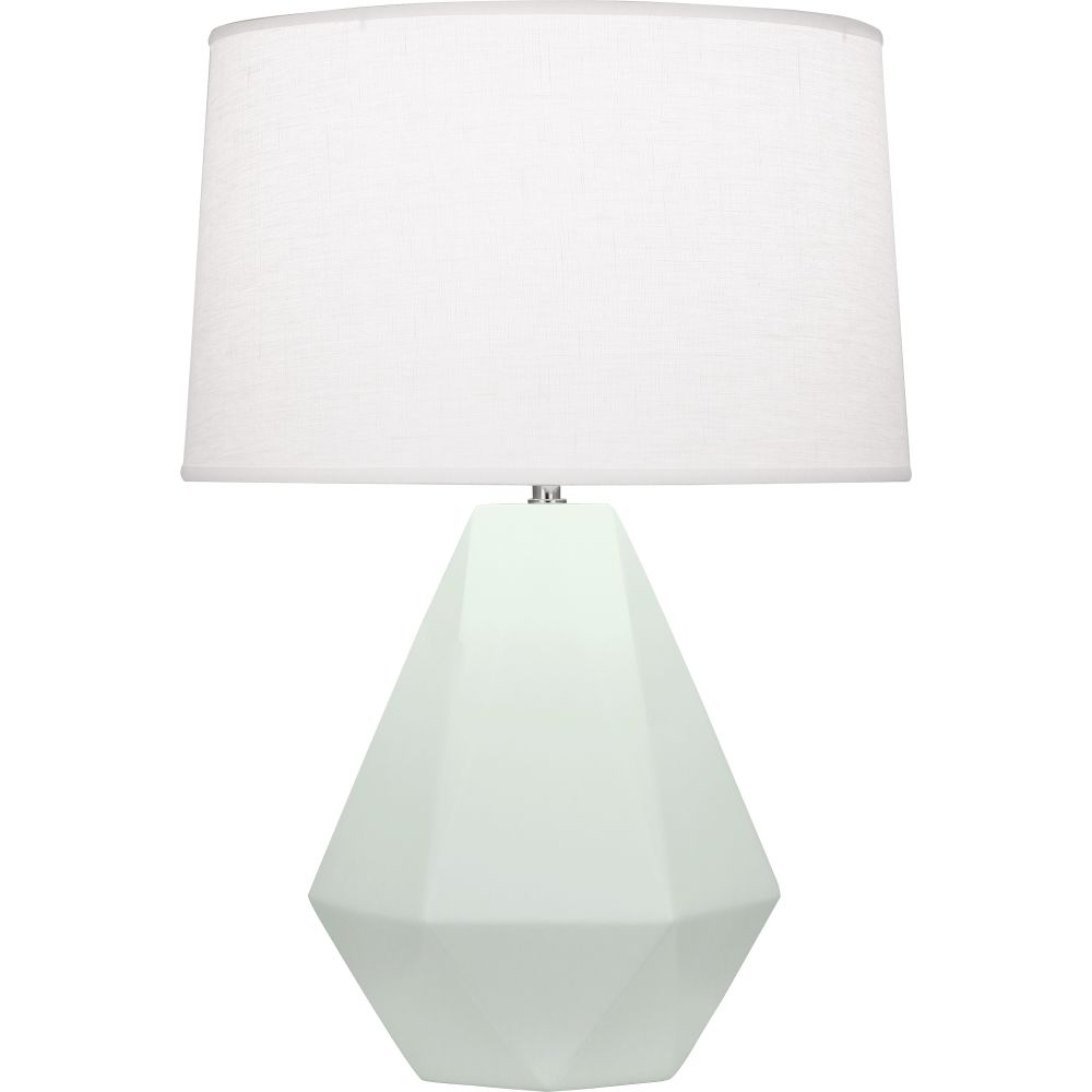 Robert Abbey MCL97 Matte Celadon Delta Table Lamp with Matte Celadon Glazed Ceramic With Polished Nickel Accents
