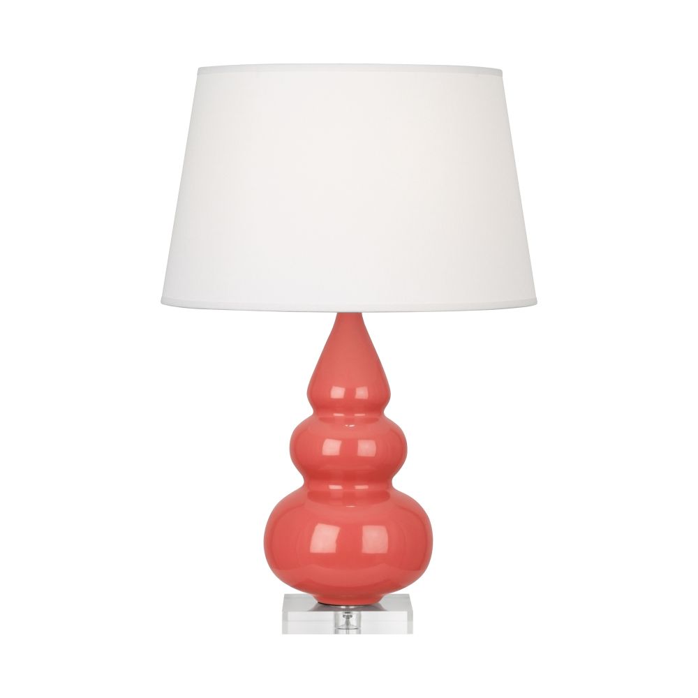 Robert Abbey ML33X Melon Small Triple Gourd Table Lamp with Melon Glazed Ceramic With Lucite Base