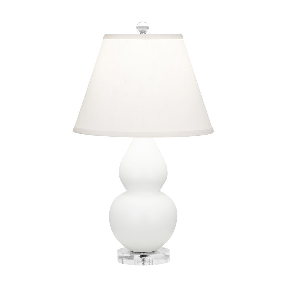 Robert Abbey MLY53 Matte Lily Small Double Gourd Accent Lamp with Matte Lily Glazed Ceramic With Lucite Base