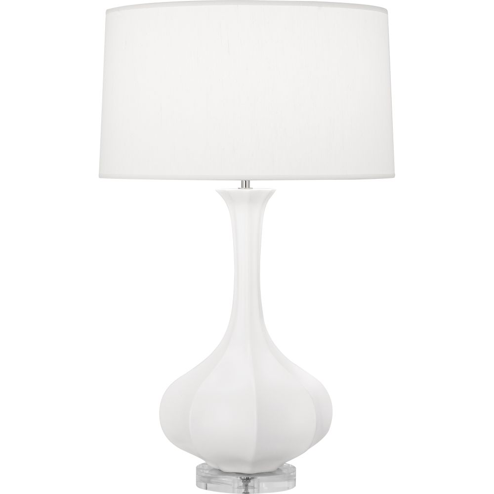 Robert Abbey MLY96 Matte Lily Pike Table Lamp with Matte Lily Glazed Ceramic With Lucite Base