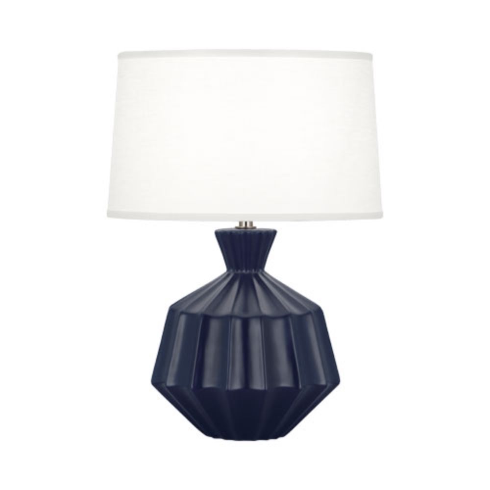 Robert Abbey MMB18 Matte Midnight Blue Orion Table Lamp with Matte Midnight Blue Glazed Ceramic