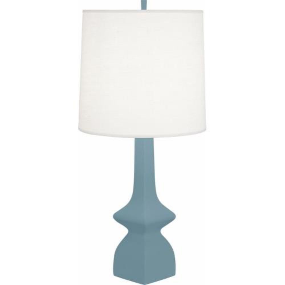 Robert Abbey MOB10 Matte Steel Blue Jasmine Table Lamp with Matte Steel Blue Glazed Ceramic